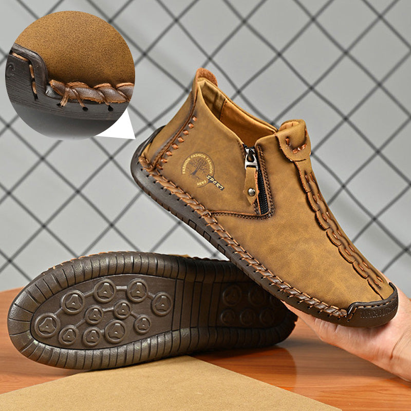 👞💥【38-48】Novinka Zima 2025: Pánske Martens topánky s podšívkou z kožušiny a zipsom – Teplé, pohodlné a štýlové na zimné dni!