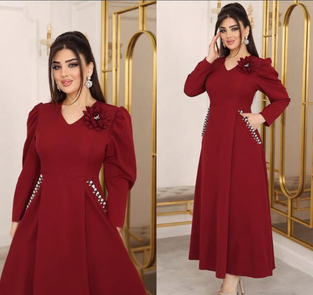 🔥🔥【S-5XL】【40-120kg】🥰 👗Rochie nouă la modă de toamnă și iarnă 2025 cu imprimeu mare