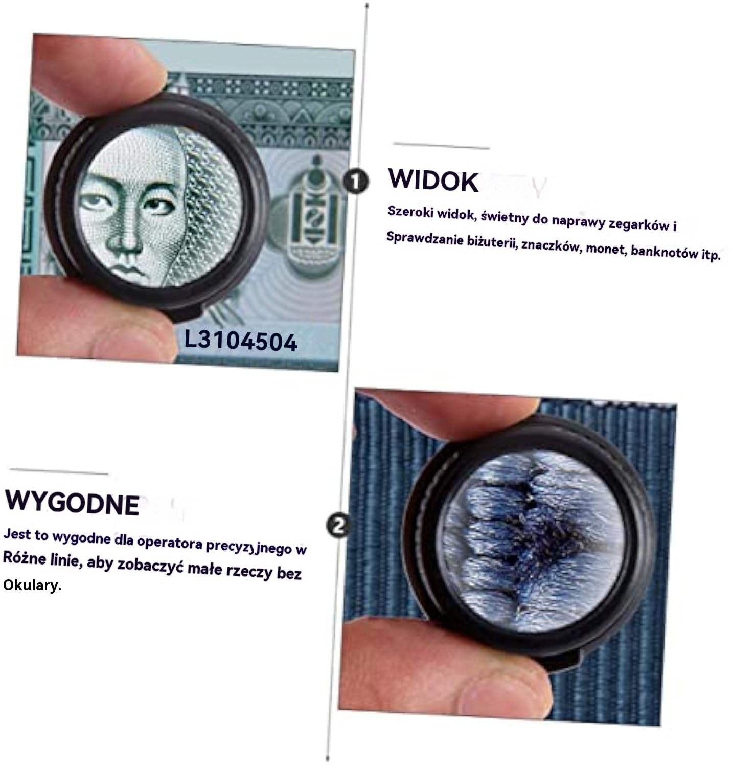 🔍Lupa z okularami 8x, 15x i 23x z oświetleniem LED. Nadaje się do narzędzi mechanicznych, naprawy zegarków, grawerowania i wyceny antycznej biżuterii.