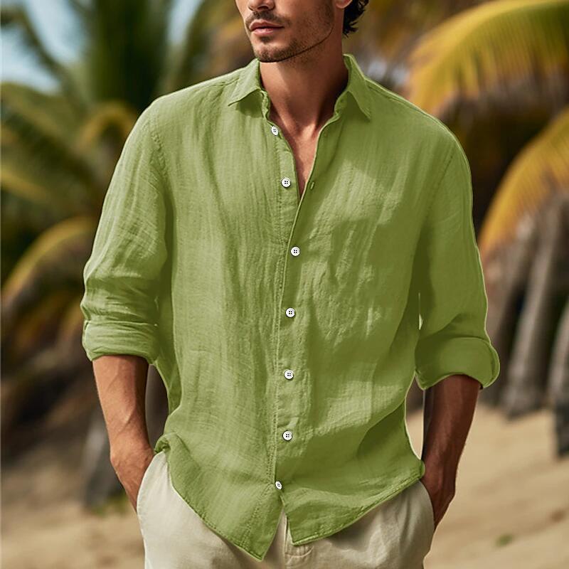 🎏👔【50% popust 🔥】【S–3XL】Nova poletna moška majica z dolgimi rokavi, velika velikost, na voljo v 9 barvah