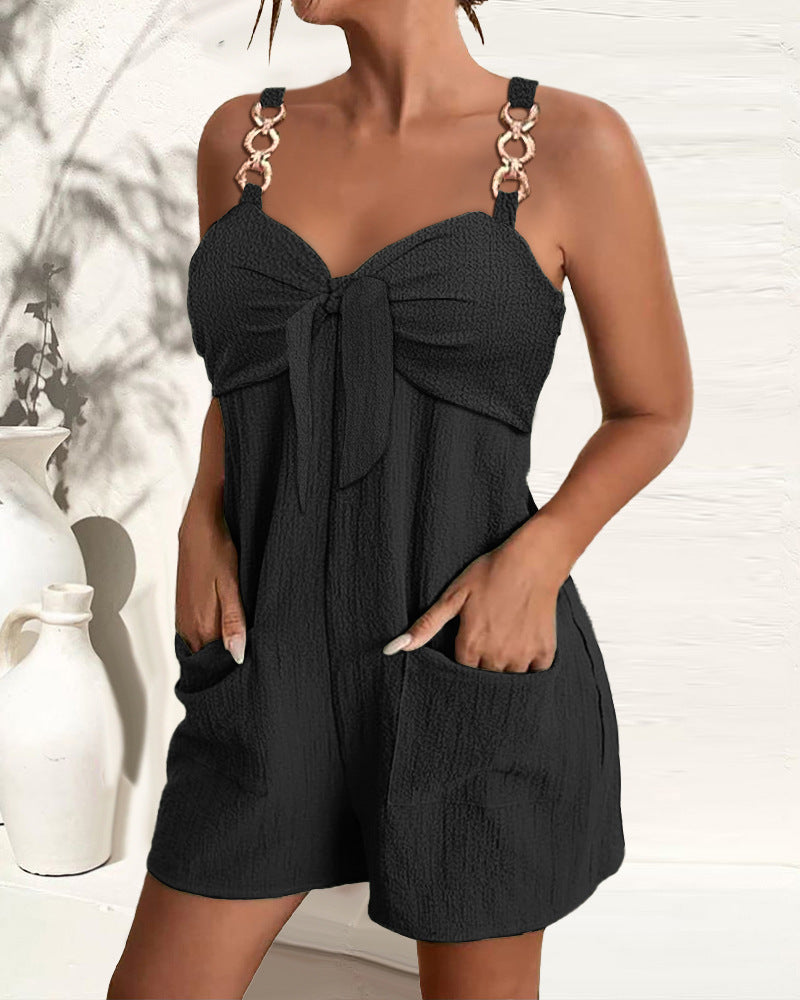 🎀👖【Reducere 50% 🔥】【S–2XL】Salopă de damă cu bretele decorative, casual și elegantă