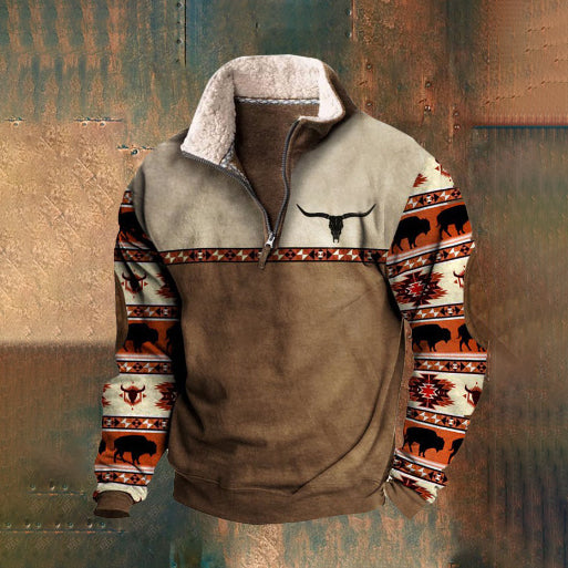 【S-4XL】2025 Pánská módní podzimní a zimní teplá mikina s dlouhým rukávem s 3D potiskem