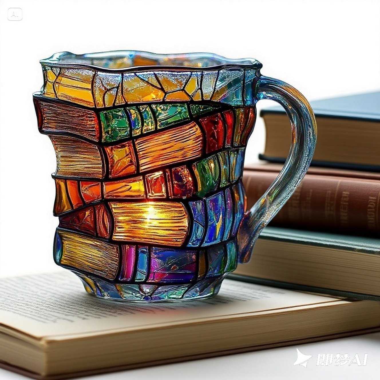 📚3D malovaný kávový hrnek ve tvaru knihy