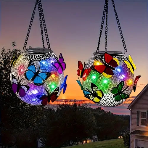 🦋💡【Vásárolj 1-et, kapsz 1-t ingyen】Gyönyörű napelemes csillár pillangóval