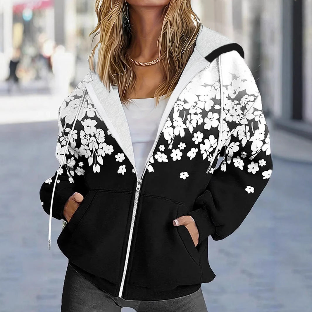 【50 % popust】【XL-5XL】Ženska jesenska jakna z zadrgo in kapuco, udobna in ležerna ženska oblačila