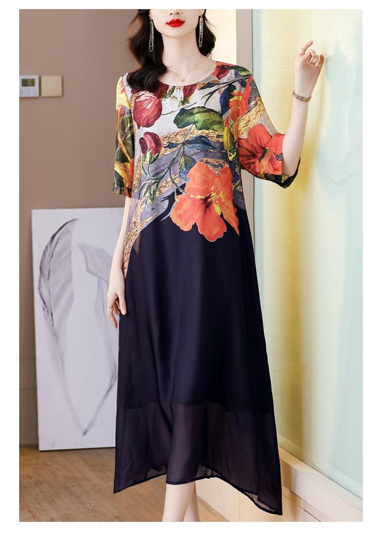 💖【SLEVA 50%】👗【M-5XL】Elegantní potištěné šaty