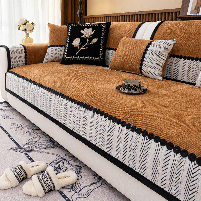 🏠🏠【50% ОТСТЪПКА!!!!】2025, нова висококачествена възглавница за диван в античен стил, целогодишен вариант, фиксирана неплъзгаща се покривка