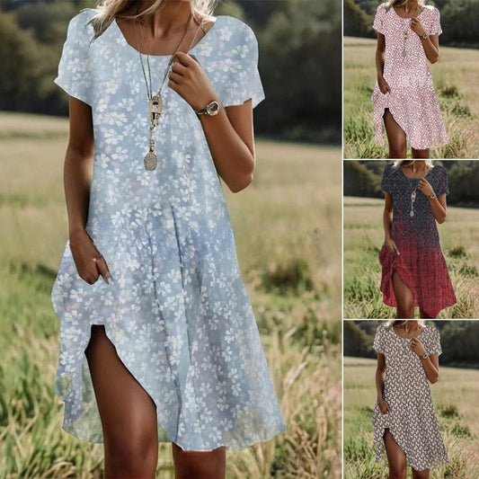 【S-3XL】👗2025 Nova obleka z okroglim vratom