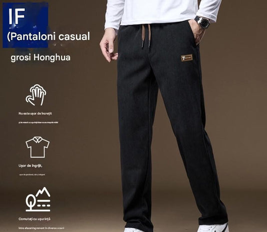 🔥🔥 2025 Pantaloni casual noi pentru bărbați de toamnă și iarnă, pantaloni drepți din catifea groasă, din catifea reiată