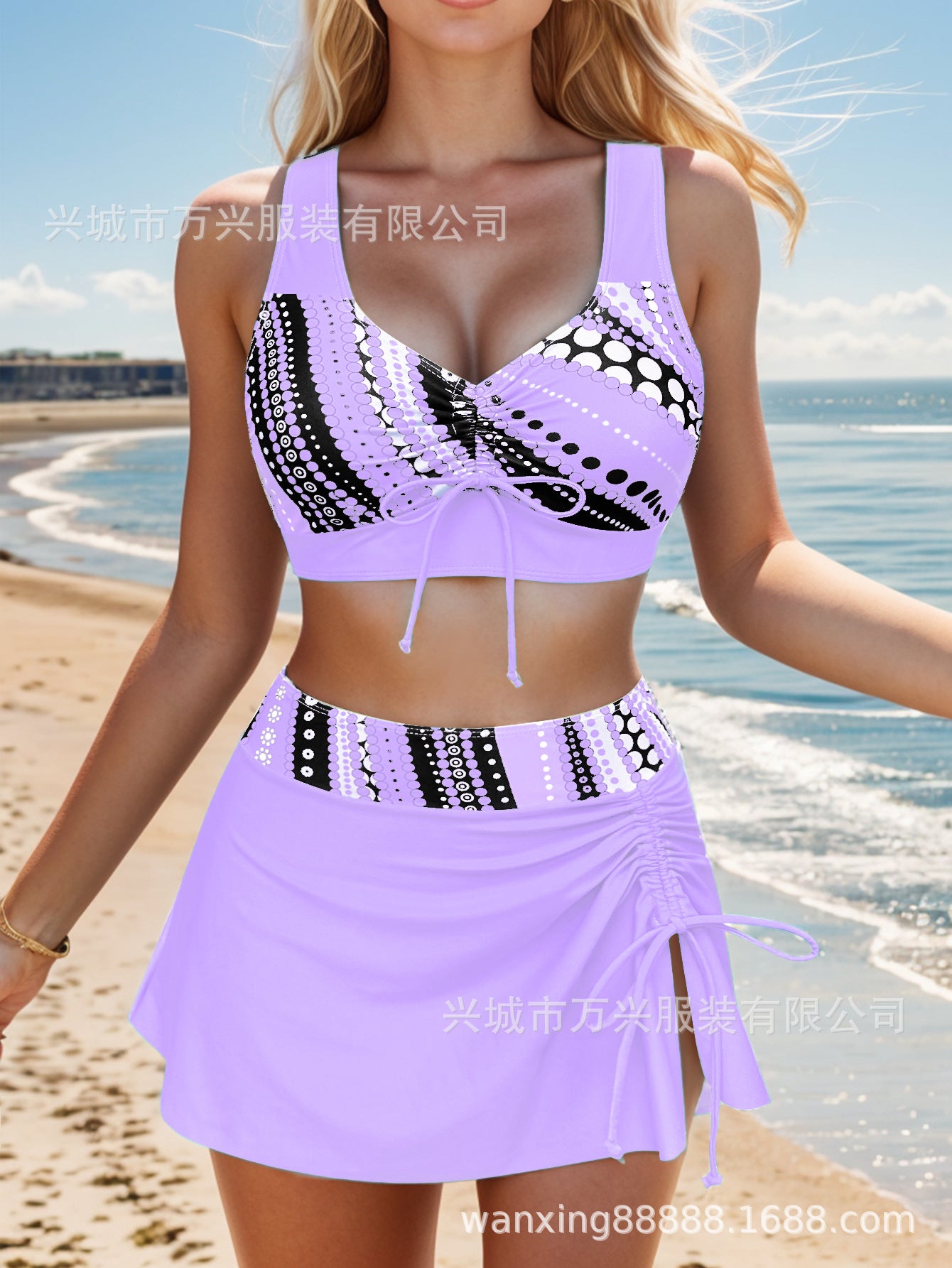 🩱👙【S-2XL】Udobne dvodelne kopalke s potiskom in pentljami