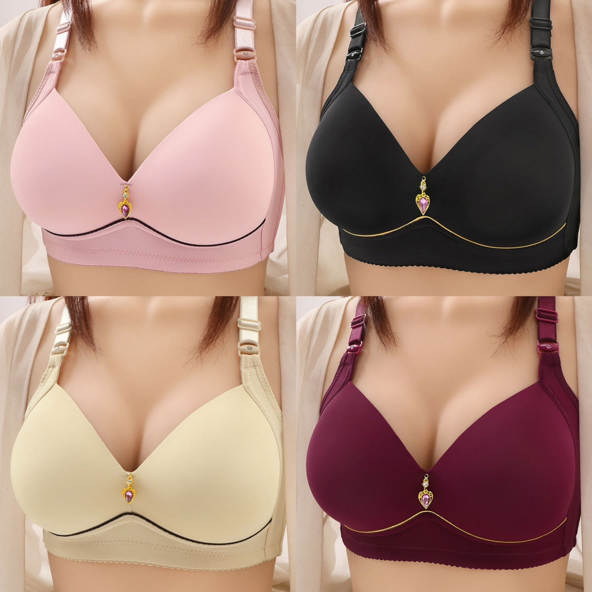 😍【Pachet de 4】Sutien fără fir nou Plus Size