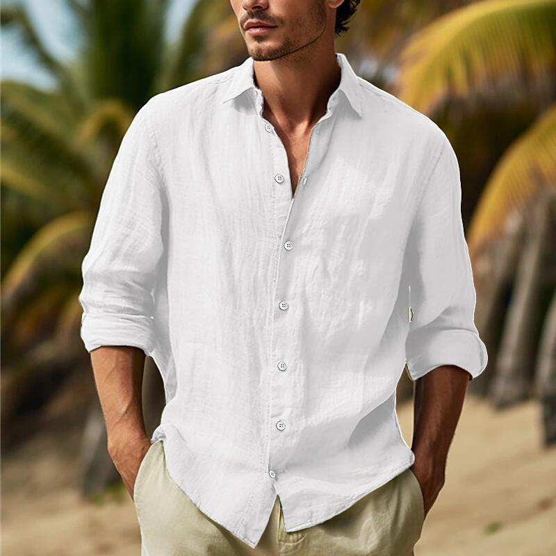 🎏👔【50% popust 🔥】【S–3XL】Nova poletna moška majica z dolgimi rokavi, velika velikost, na voljo v 9 barvah