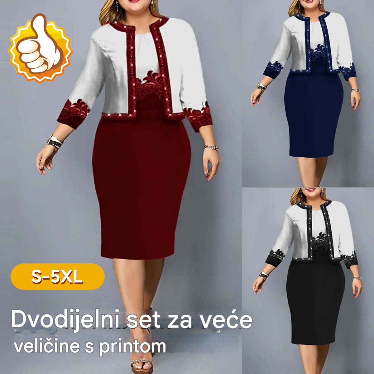 【50% popusta】【S-5XL】Ženski dvodijelni kostim, moderan i elegantan, profesionalni stil. (top + suknja)