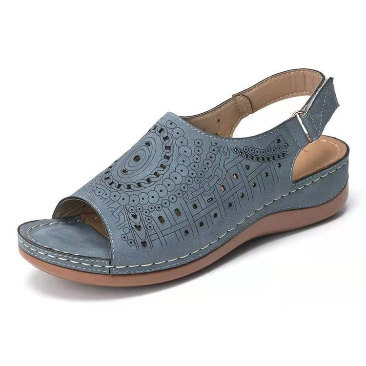 👡【Reducere de 50%】【35-43】 Papuci de sandale de dimensiuni mari, design cu cataramă metalică, talpă moale și confortabilă, iubiți-o