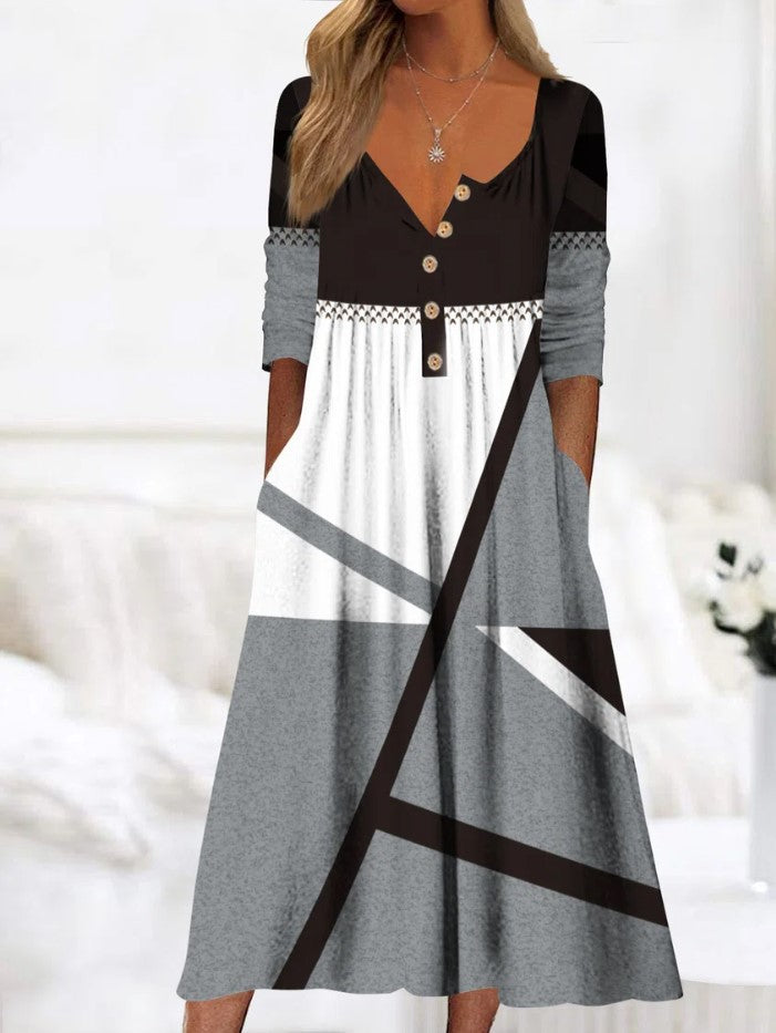 👗✨【S-5XL】Razprodaja poletnih oblek 2025 s potiskom in žepi
