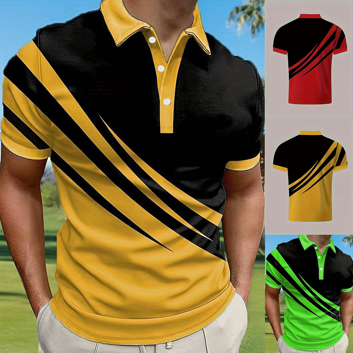 🔥👔【S-6XL】Nova poletna črtasta polo majica