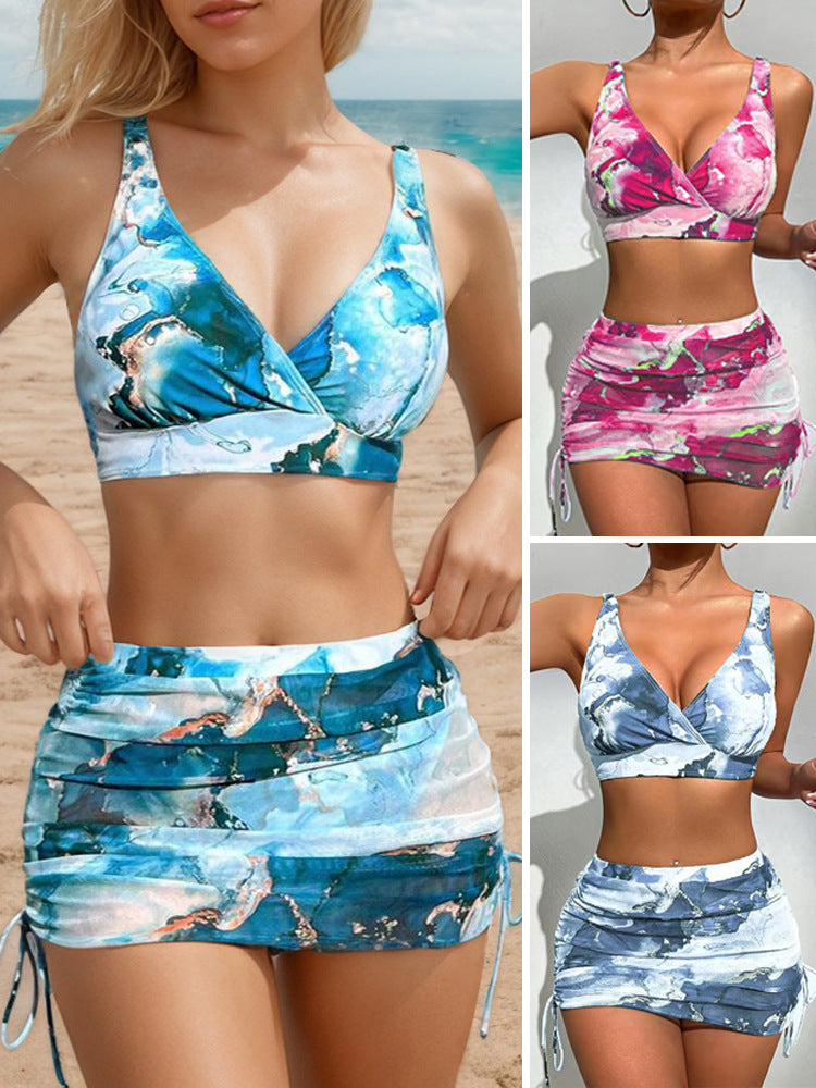 🩱👙【S-2XL】Udobne dvodelne kopalke s potiskom in pentljami