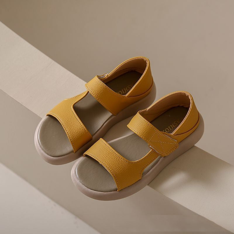 👡【35-43】Poletni retro enonogi mehki usnjeni sandali 2024 z mehkim podplatom