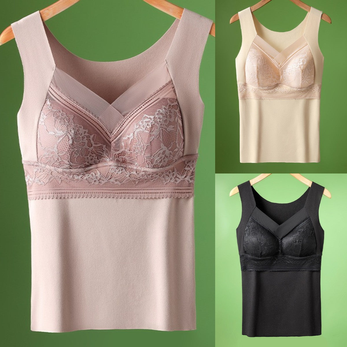 🔥【3 броя】❤️【40-100kg】Есенно и зимно бельо от гъши кадифе с дантела, красив гръб, аксесоари за прибиране на гърдите, предотвратяване на увисване на гърдите✅