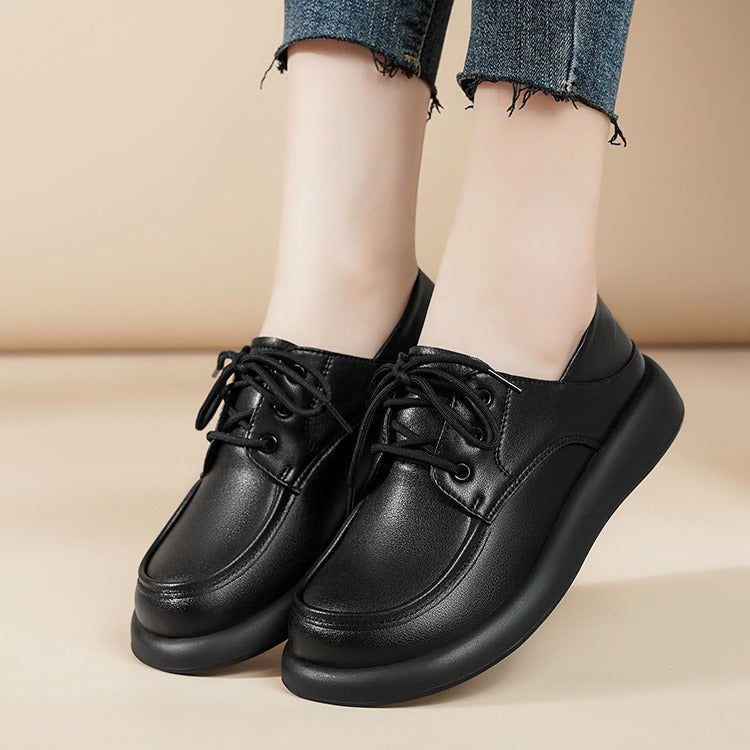 【50 % popust】【35-40】Visokokakovostni usnjeni čevlji za prosti čas z vezalkami in debelim podplatom