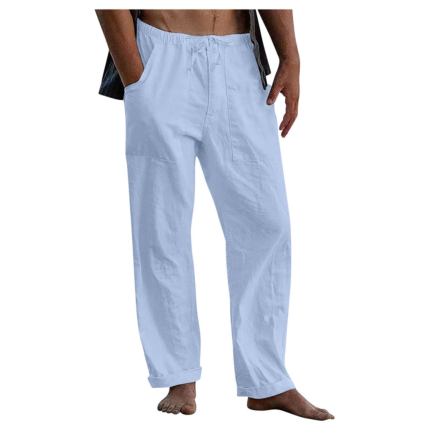 💥😎 【50 % popust🔥】【S–5XL】 🌈 Pantaloni casual pentru bărbați de marime mare din bumbac și in, 12 culori