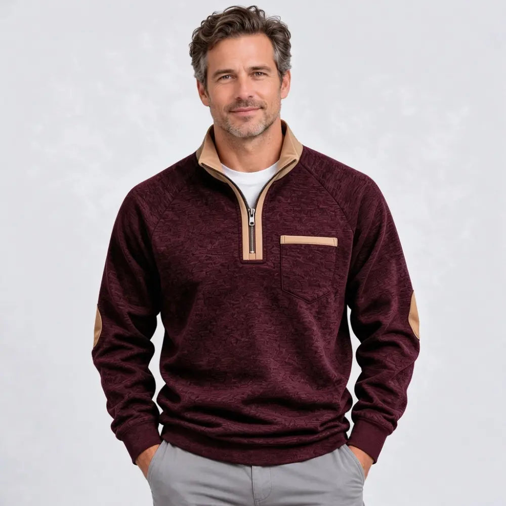 ✨🧥【1 unidad, S–3XL】Sudadera con aislamiento térmico y media cremallera para hombre, con detalles en contraste; estilo retro, ajuste cómodo y material cálido.