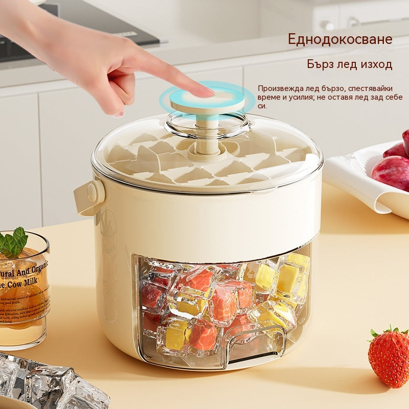 💞Задължителен летен артикул💥🥤🧊 50% отстъпка! Ледогенератор с функция за съхранение на лед: може да прави 40 кубчета лед едновременно, капакът не е запечатан.