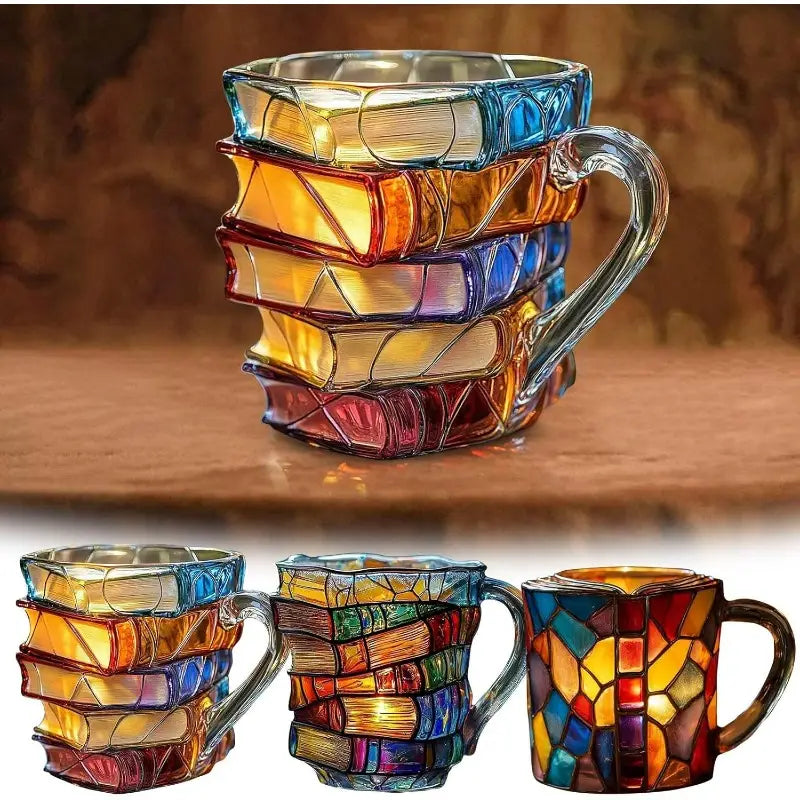 š š„¤ć50% reducerećCanÄ de cafea Ć®n formÄ de carte pictatÄ 3D