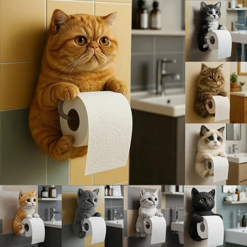 🐱【Žhavý výprodej letošního roku】Držák toaletního papíru s roztomilým kočičím vzorem