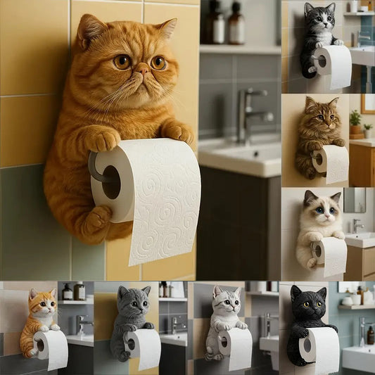 🐱【Žhavý výprodej letošního roku】Držák toaletního papíru s roztomilým kočičím vzorem