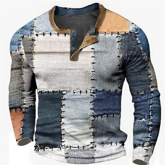 🌴🌈【50% sleva🔥】【S-4XL】👔😍 Nová kolekce pánských košil s potiskem, dlouhé rukávy, uvolněný styl Henry, dostupné ve více barvách