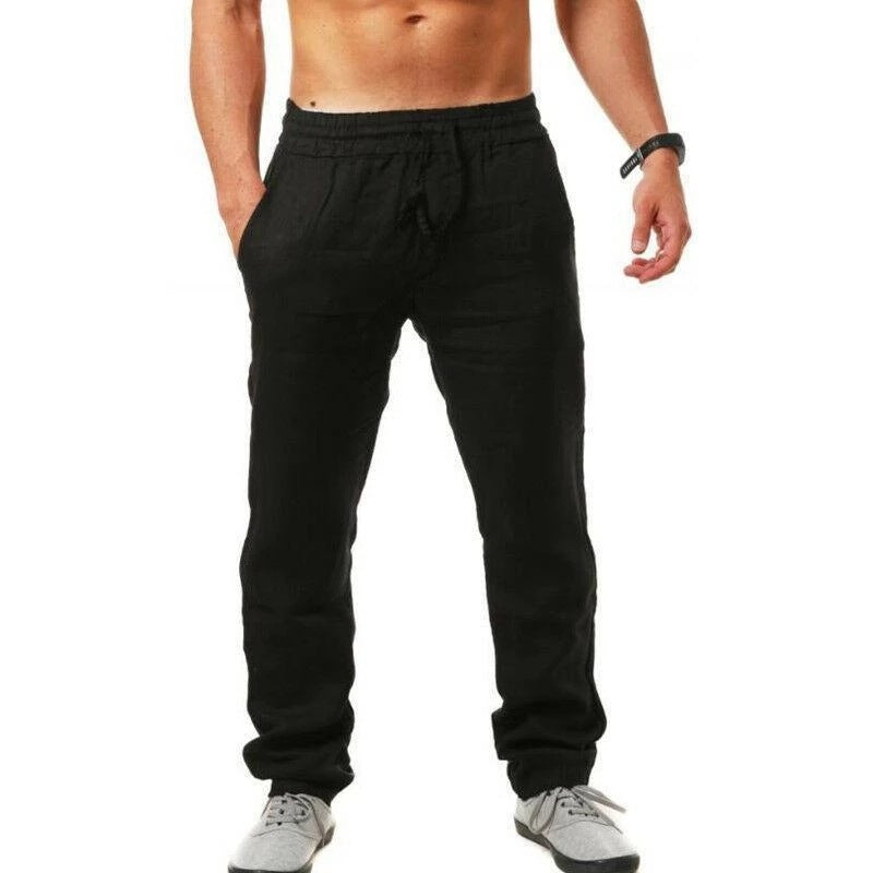 😍👖【S-4XL】💥Nove poletne moške športne hlače za leto 2025, velika velikost, široka različica iz zračnega bombaža in lanenega materiala