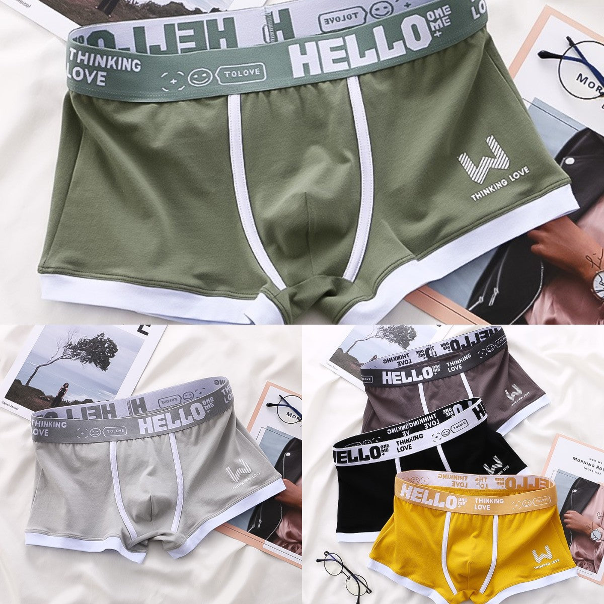 【5 buc】Boxeri de bumbac pentru bărbați