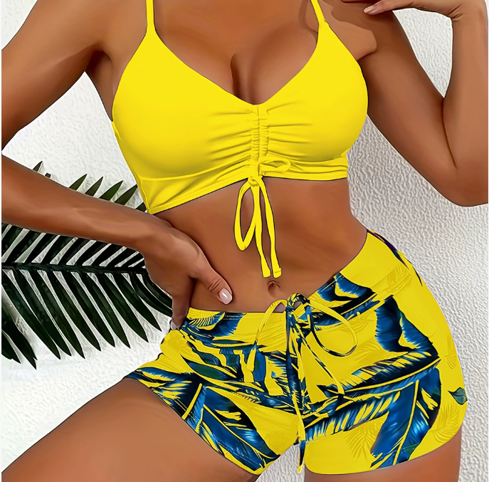 🏊👙【S-2XL】【50% popust】🌴 Elegantne dvodelne kopalke z velikim potiskom