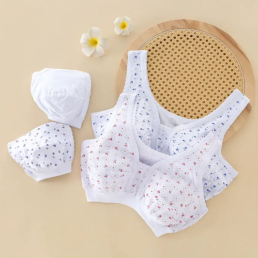 【4dílná sada】 4dílná sada spodního prádla, bavlněné tílko ve stylu malého tílka, pro ženy středního a staršího věku, plus size