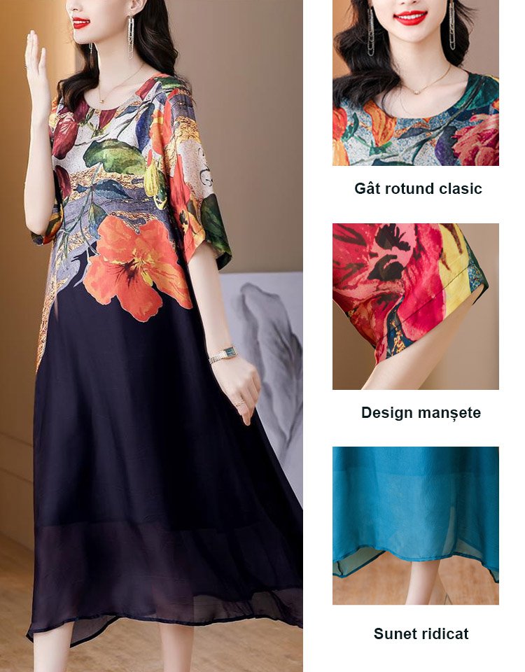 💖【SLEVA 50%】👗【M-5XL】Elegantní potištěné šaty