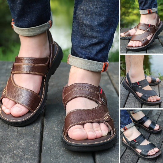 🌴👞【50% popust 🔥】【38–44】Moški poletni sandali iz pravega usnja, dvojna uporaba