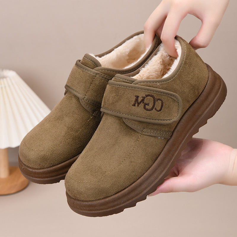 【50 % popust】【36-41】Nizki topli snežni škornji z ježkom in žametom, novi zimski slog 2025, udobni in vsestranski