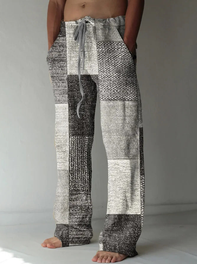 ✨👖【10 цвята🌈】【S-6XL】😍 Мъжки тесни панталони от памучен плат, големи размери, ежедневни, свободни, бохемски, широки крачоли