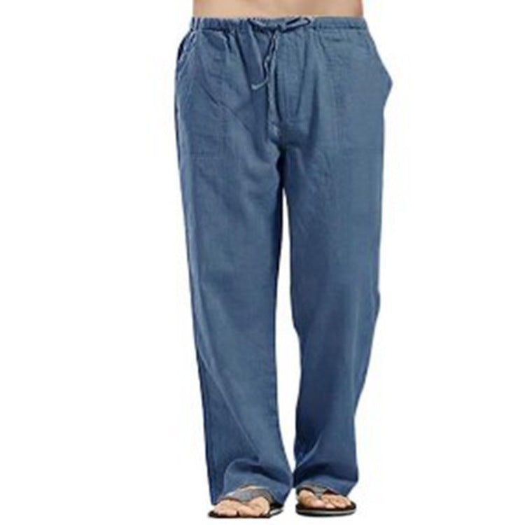 💥😎 【50 % popust🔥】【S–5XL】 🌈 Pantaloni casual pentru bărbați de marime mare din bumbac și in, 12 culori