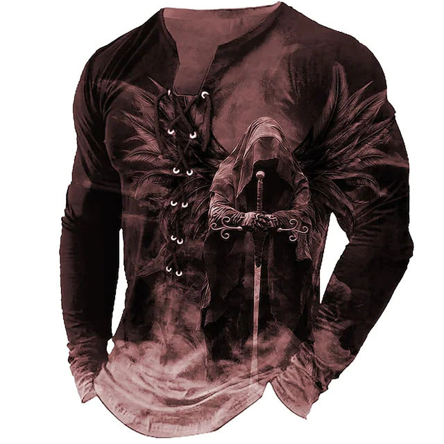 【50% sleva】【S-4XL】 Pánský 3D tištěný vzor lva vytištěný ležérními dlouhými rukávy