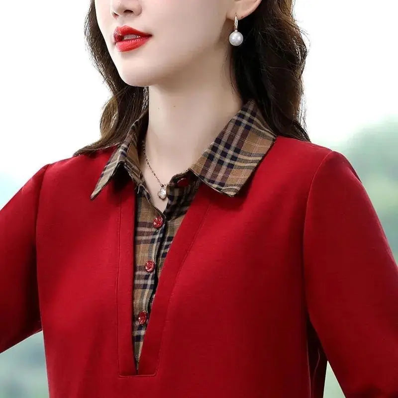 🔥【49% popust】🍂🍁Nova jesenska modna dvodelna srajca s karo šivi