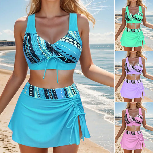 🩱👙【S-2XL】Udobne dvodelne kopalke s potiskom in pentljami