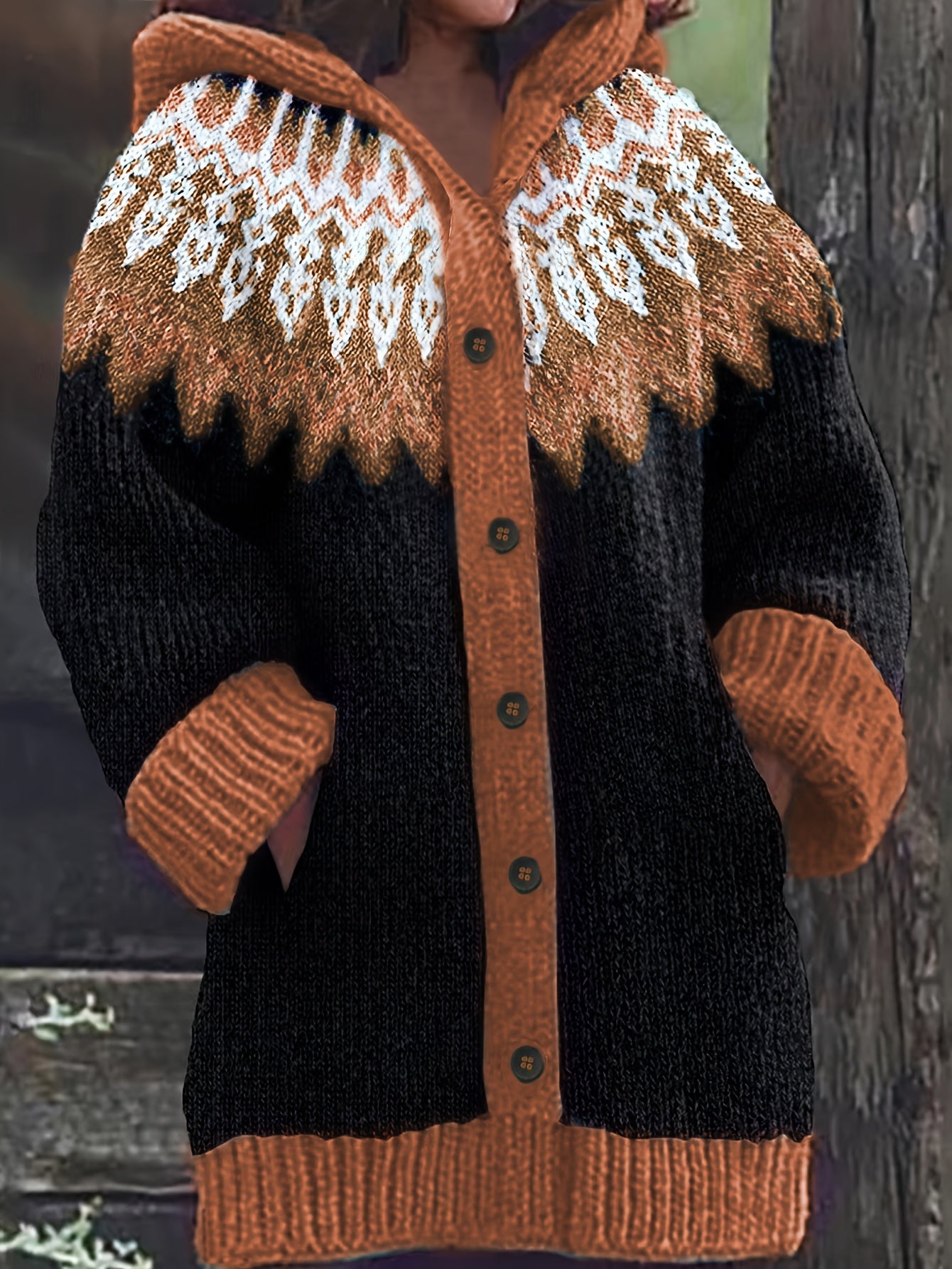 【50 % popust】【S~5XL】✨Elegantna, barvita retro jakna s kapuco