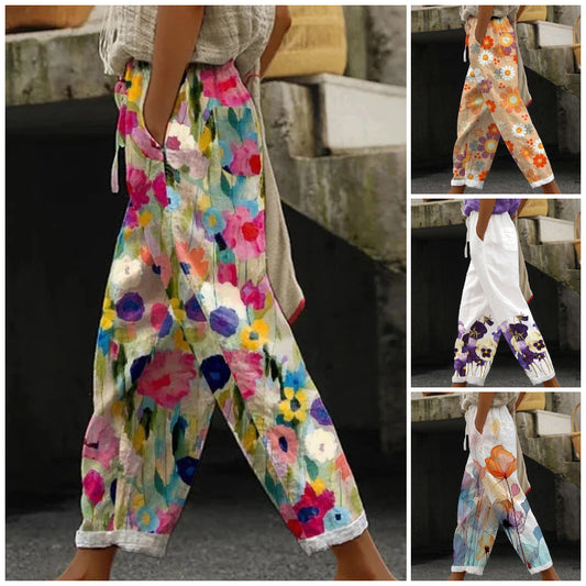 🌷【S-5XL】Ženske hlače za prosti čas s potiskom