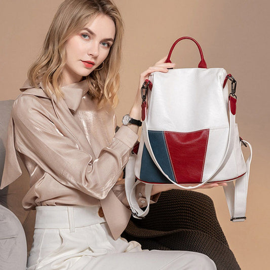 🎒Velký batoh z měkké kůže, odolný proti krádeži, barevný a módní – novinka na jaro