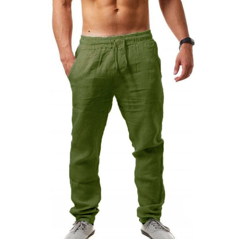 😍👖【S-4XL】💥Nove poletne moške športne hlače za leto 2025, velika velikost, široka različica iz zračnega bombaža in lanenega materiala