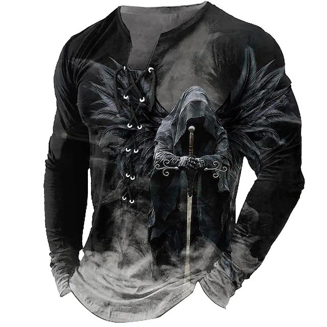 【50% sleva】【S-4XL】 Pánský 3D tištěný vzor lva vytištěný ležérními dlouhými rukávy