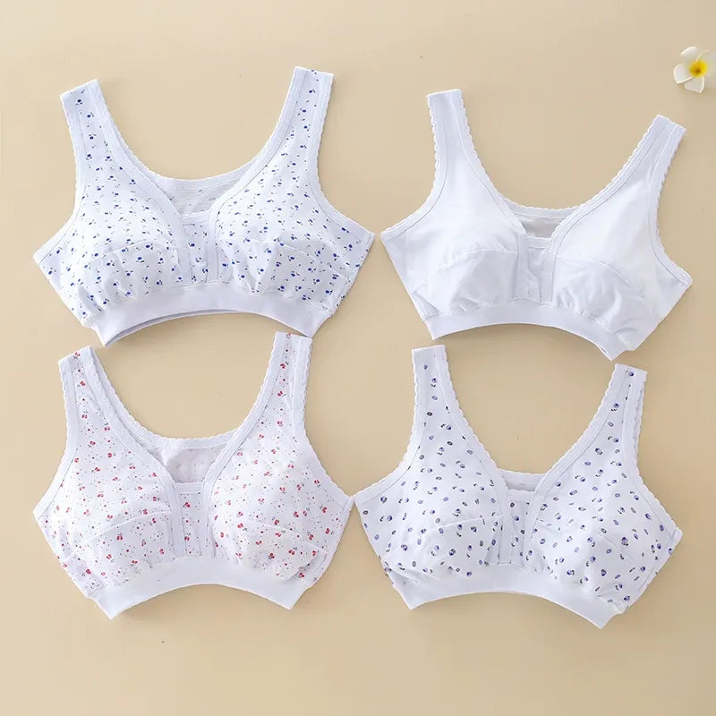 【4dílná sada】 4dílná sada spodního prádla, bavlněné tílko ve stylu malého tílka, pro ženy středního a staršího věku, plus size