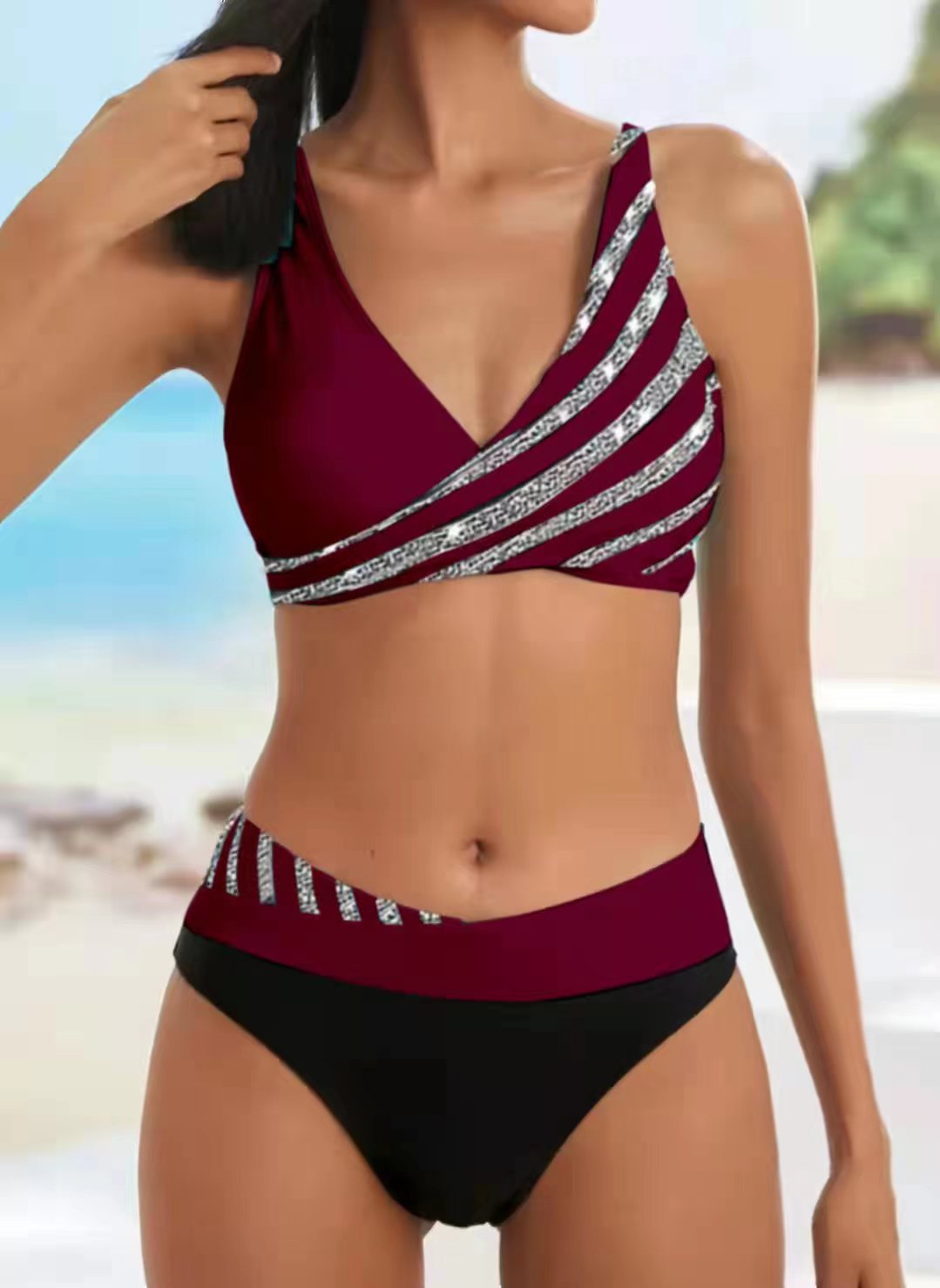 👙【40-100 kg, S-3XL】👙2025 Nov komplet kopalk s potiskom za ženske